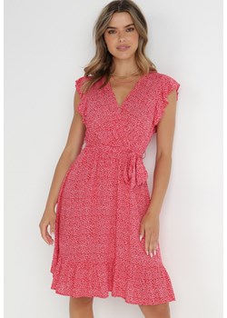 Czerwona Sukienka z Paskiem Rartho ze sklepu Born2be Odzież w kategorii Sukienki - zdjęcie 141442748
