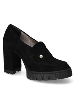 Półbuty For-But 011 Czarne zamsz ze sklepu Arturo-obuwie w kategorii Półbuty damskie - zdjęcie 141453985