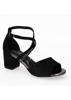 Sandały Potocki 22-20007BK Czarne Zamsz ze sklepu Arturo-obuwie w kategorii Sandały damskie - zdjęcie 141454278
