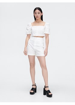 Cropp - Białe szorty high waist - biały ze sklepu Cropp w kategorii Szorty - zdjęcie 141473046