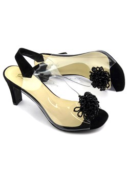 Sandały damskie z silikonową cholewką - YOLANDA 2114, czarne ze sklepu ulubioneobuwie w kategorii Sandały damskie - zdjęcie 141492297