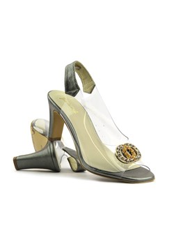 Sandały damskie z silikonową cholewką - YOLANDA 2112, srebrne ze sklepu ulubioneobuwie w kategorii Sandały damskie - zdjęcie 141492316