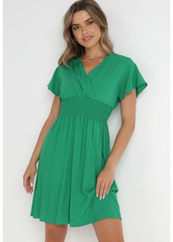 Zielona Sukienka z Wiskozy Saede ze sklepu Born2be Odzież w kategorii Sukienki - zdjęcie 141501767