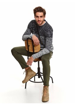 Melanżowy swetre z okrągłym dekoltem ze sklepu Top Secret w kategorii Swetry męskie - zdjęcie 141523777