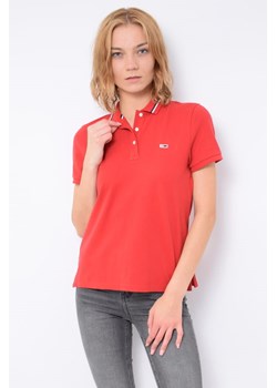 koszulka  polo damska tommy jeans dw0dw04512 czerwona ze sklepu Royal Shop w kategorii Bluzki damskie - zdjęcie 141564035