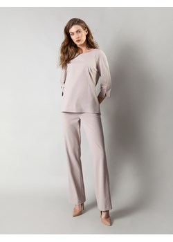 Beżowe spodnie z wysokim stanem ze sklepu Molton w kategorii Spodnie damskie - zdjęcie 141568299