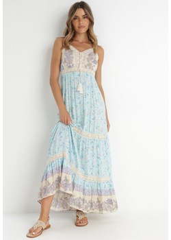 Jasnoniebieska Sukienka Bakrey ze sklepu Born2be Odzież w kategorii Sukienki - zdjęcie 141588989