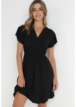Czarna Sukienka z Wiskozy Saede ze sklepu Born2be Odzież w kategorii Sukienki - zdjęcie 141589145