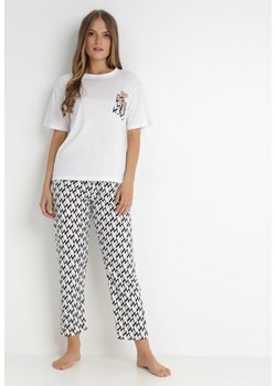 Biały Komplet Piżamowy Jeeny ze sklepu Born2be Odzież w kategorii Piżamy damskie - zdjęcie 141611085