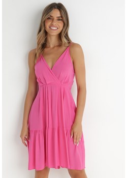 Różowa Sukienka z Wiskozy Aikena ze sklepu Born2be Odzież w kategorii Sukienki - zdjęcie 141614269