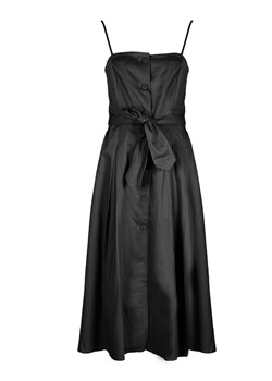 Sukienka czarna elegancka midi na ramiączkach na co dzień 