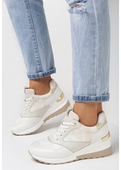 Biało-Beżowe Sneakersy Adiera ze sklepu born2be.pl w kategorii Buty sportowe damskie - zdjęcie 141676777