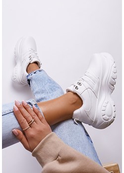 Białe Sneakersy na Platformie Cimorior ze sklepu born2be.pl w kategorii Buty sportowe damskie - zdjęcie 141698745