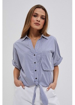 Bawełniana koszula z wiązaniem ze sklepu Moodo.pl w kategorii Koszule damskie - zdjęcie 141708275
