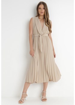 Beżowa Sukienka Ymir ze sklepu Born2be Odzież w kategorii Sukienki - zdjęcie 141769608