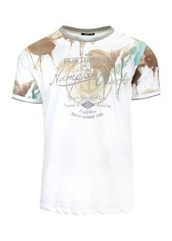 T-Shirt Biały z Nadrukiem, Męski, Koszulka, Krótki Rękaw, U-neck TSKOWMCL35753beyaz ze sklepu JegoSzafa.pl w kategorii T-shirty męskie - zdjęcie 141773395