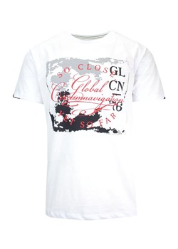 T-Shirt Męski Biały z Nadrukiem, Napisy, Koszulka, Krótki Rękaw, U-neck TSKOWMCL35595beyaz ze sklepu JegoSzafa.pl w kategorii T-shirty męskie - zdjęcie 141773397