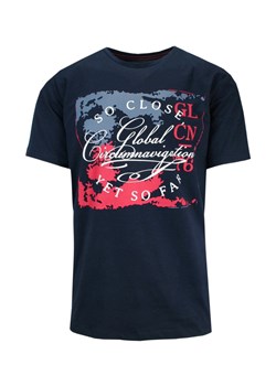 T-Shirt Męski Granatowy z Nadrukiem, Napisy, Koszulka, Krótki Rękaw, U-neck TSKOWMCL35595lacivert ze sklepu JegoSzafa.pl w kategorii T-shirty męskie - zdjęcie 141773409