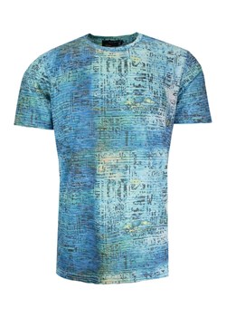 T-Shirt Męski Niebieski z Nadrukiem, U-neck, Koszulka, Krótki Rękaw TSKOWNEWAN4660aqua ze sklepu JegoSzafa.pl w kategorii T-shirty męskie - zdjęcie 141773417