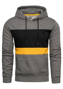 Bluza męska grafitowa z kapturem Recea ze sklepu Recea.pl w kategorii Bluzy męskie - zdjęcie 141826669
