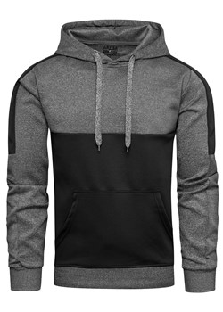 Bluza męska grafitowa z kapturem Recea ze sklepu Recea.pl w kategorii Bluzy męskie - zdjęcie 141826678