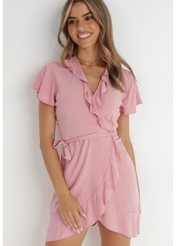 Różowa Sukienka z Wiskozy Nouse ze sklepu Born2be Odzież w kategorii Sukienki - zdjęcie 141855419