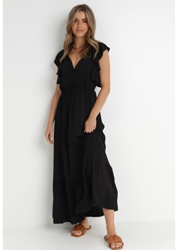 Czarna Sukienka z Wiskozy Aserus ze sklepu Born2be Odzież w kategorii Sukienki - zdjęcie 141855437