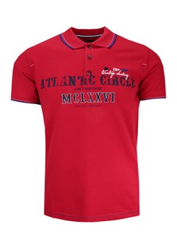 Koszulka POLO Czerwona z Nadrukiem, Casualowa, Męska, Krótki Rękaw TSKOWMCL26268kirmizi ze sklepu JegoSzafa.pl w kategorii T-shirty męskie - zdjęcie 141864266