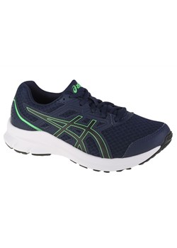 Buty do biegania Asics Jolt 3 Gs 1014A203-404 granatowe zielone ze sklepu ButyModne.pl w kategorii Buty sportowe dziecięce - zdjęcie 141869796