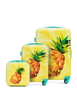 Komplet walizek z ABS-u z nadrukiem żółty ze sklepu WITTCHEN w kategorii Walizki - zdjęcie 141876568