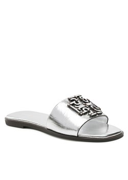 Klapki Tory Burch - Ines Slide 136981 Silver 040 ze sklepu eobuwie.pl w kategorii Klapki damskie - zdjęcie 141881807