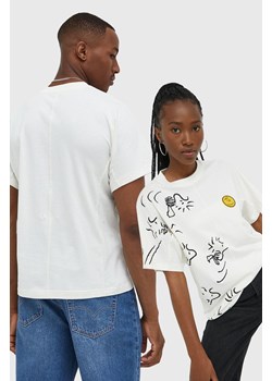 Converse t-shirt bawełniany kolor beżowy z nadrukiem ze sklepu ANSWEAR.com w kategorii T-shirty męskie - zdjęcie 141903407