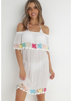 Biała Sukienka Oswiu ze sklepu Born2be Odzież w kategorii Odzież plażowa - zdjęcie 141948567