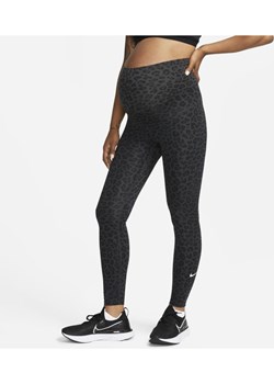 Damskie legginsy ciążowe z wysokim stanem i nadrukiem w cętki Nike One (M) - Szary ze sklepu Nike poland w kategorii Spodnie ciążowe - zdjęcie 141948998