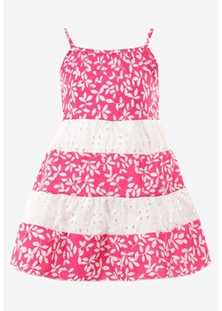 Różowo-Biała Sukienka Rhodestra ze sklepu Born2be Odzież w kategorii Sukienki dziewczęce - zdjęcie 141968087