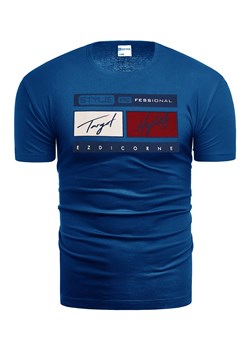 koszulka t-shirt 14-479 indigo ze sklepu Risardi w kategorii T-shirty męskie - zdjęcie 141969116