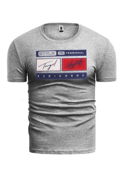 koszulka t-shirt 14-479 szara ze sklepu Risardi w kategorii T-shirty męskie - zdjęcie 141969126