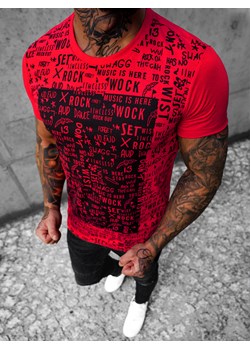 T-Shirt męski czerwony OZONEE O/T122/18 ze sklepu ozonee.pl w kategorii T-shirty męskie - zdjęcie 141974588