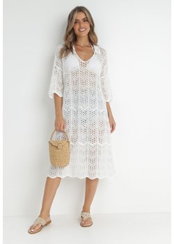 Biała Sukienka Kehrer ze sklepu Born2be Odzież w kategorii Odzież plażowa - zdjęcie 141991687