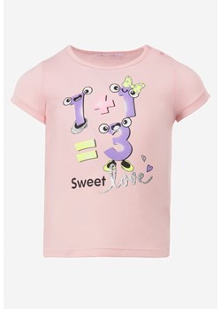 Różowa Koszulka Haidenope ze sklepu Born2be Odzież w kategorii Bluzki dziewczęce - zdjęcie 142024778