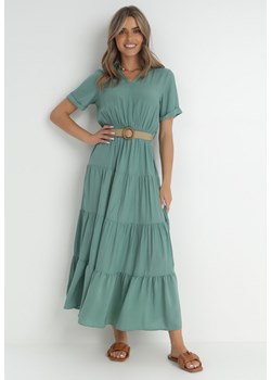 Zielona Sukienka Granet ze sklepu Born2be Odzież w kategorii Sukienki - zdjęcie 142031928