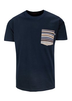 T-shirt Męski, Granatowy z Kieszonką, Krótki Rękaw, U-neck, 100% BAWEŁNA, Męski -KINGS TSKNGS101Kgranbez ze sklepu JegoSzafa.pl w kategorii T-shirty męskie - zdjęcie 142060388