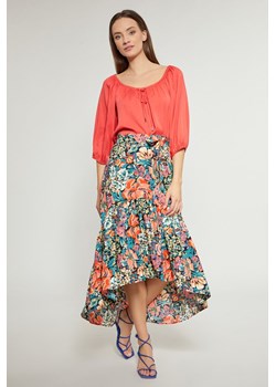 Asymetryczna spódnica w kolorowe kwiaty ze sklepu MONNARI w kategorii Spódnice - zdjęcie 142080909