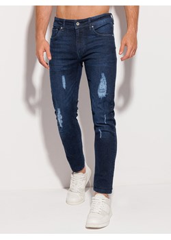 Spodnie męskie jeansowe 1217P - ciemnoniebieskie ze sklepu Edoti w kategorii Jeansy męskie - zdjęcie 142086098