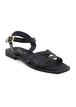 Skórzane sandały w kolorze czarnym ze sklepu Limango Polska w kategorii Sandały damskie - zdjęcie 142111576