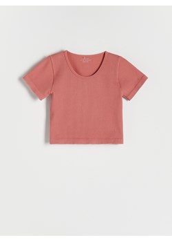 Reserved - Sportowy top w prążki - Różowy ze sklepu Reserved w kategorii Bluzki dziewczęce - zdjęcie 142113769