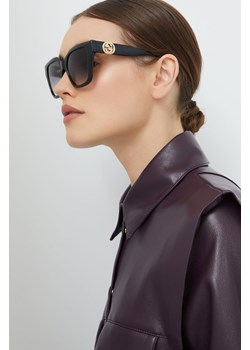 Gucci okulary przeciwsłoneczne damskie kolor czarny ze sklepu ANSWEAR.com w kategorii Okulary przeciwsłoneczne damskie - zdjęcie 142114358