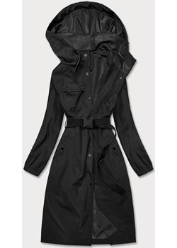 Długi płaszcz z paskiem czarny (AG5-019) ze sklepu goodlookin.pl w kategorii Płaszcze damskie - zdjęcie 142160059
