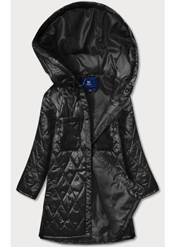 Oversizowa pikowana kurtka damska z kapturem czarna (ag5-010) ze sklepu goodlookin.pl w kategorii Kurtki damskie - zdjęcie 142160118
