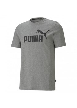 T-shirt męski Puma z krótkimi rękawami szary w nadruki 